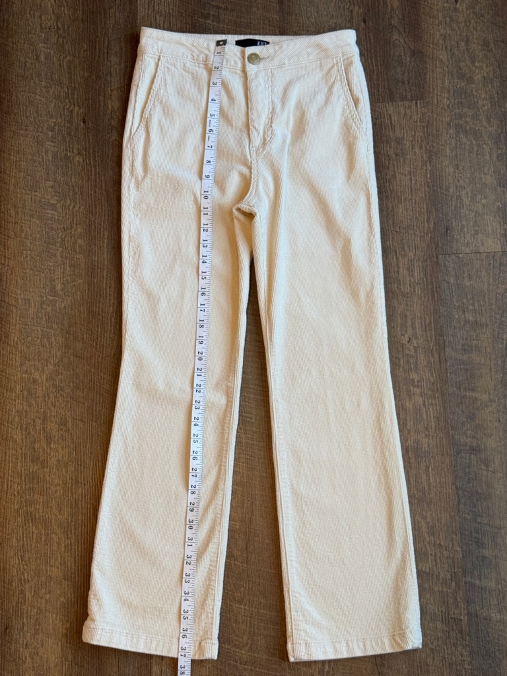 KUT From The Cloth Classic Women's Corduroy Cream Chino Pants Size 0 - Picture 5 of 12